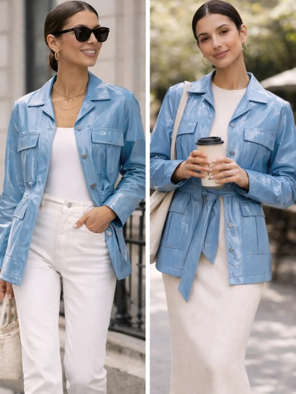 NWT Rails The Romily Vegan Leather Utility, Safari jacket in Bluestone Size L - Picture 14 of 15